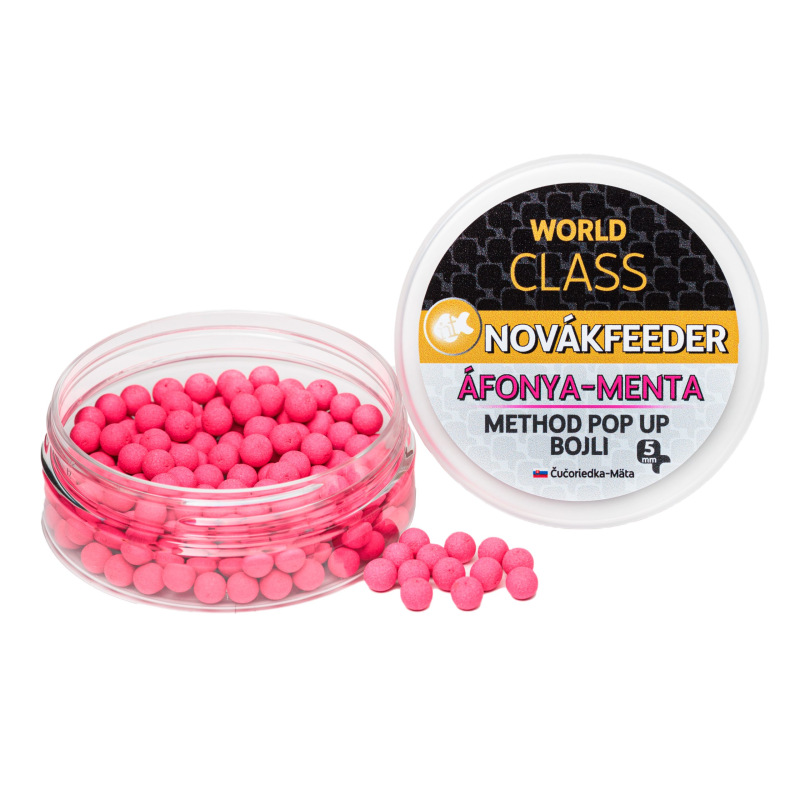 NOVÁKFEEDER WORLD CLASS METHOD POP UP BOILIE 5mm Čučoriedka-Mäta